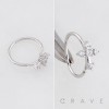 MULTI CZ CROSS CRUCIFIX  316L SURGICAL STEEL HOOP NOSE RING